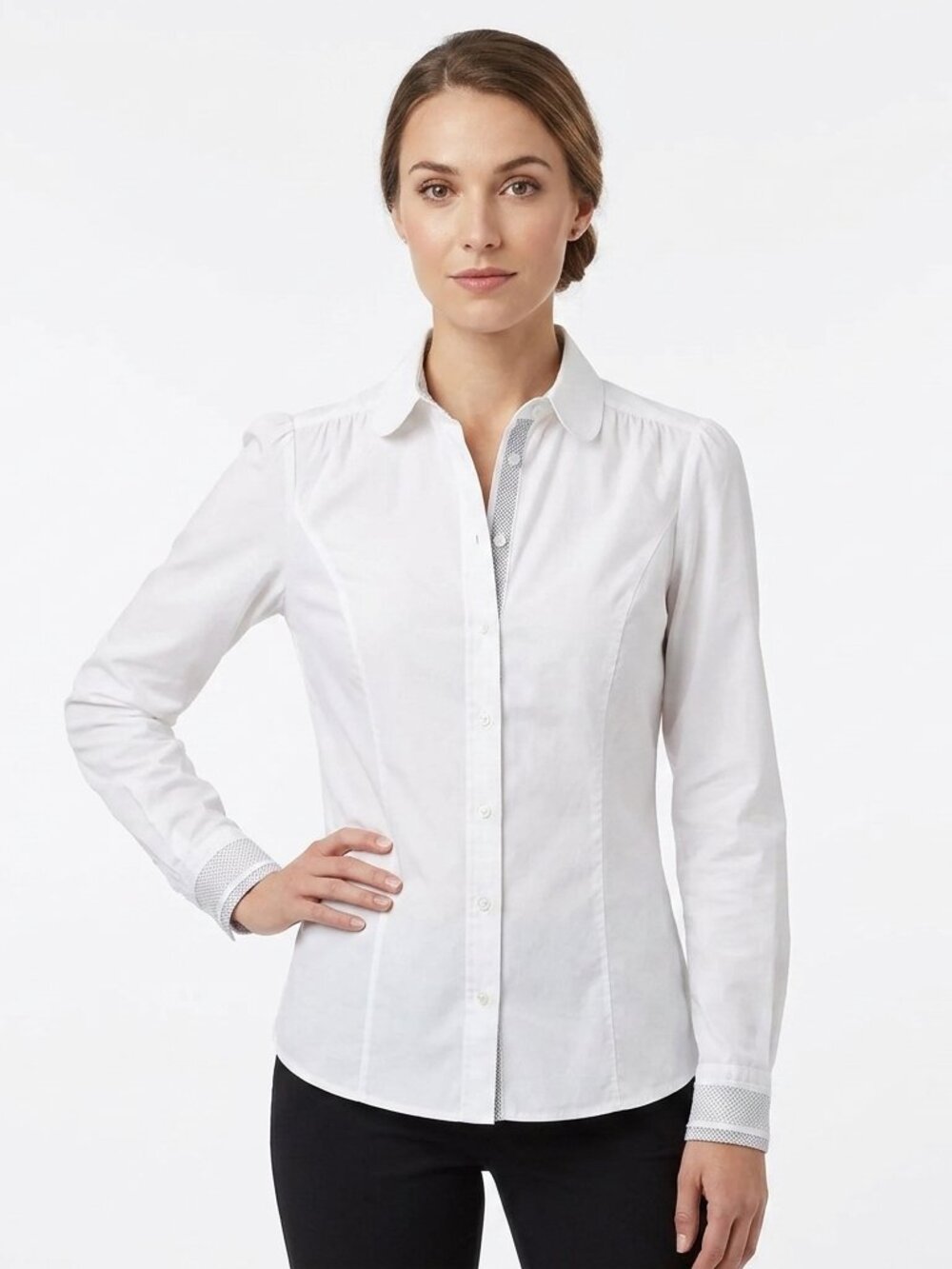 Elie Tahari Stretch Cotton Snap Front Shirt- Sz. XS
